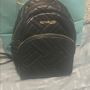 Michael Kors Black Quilted Backpack